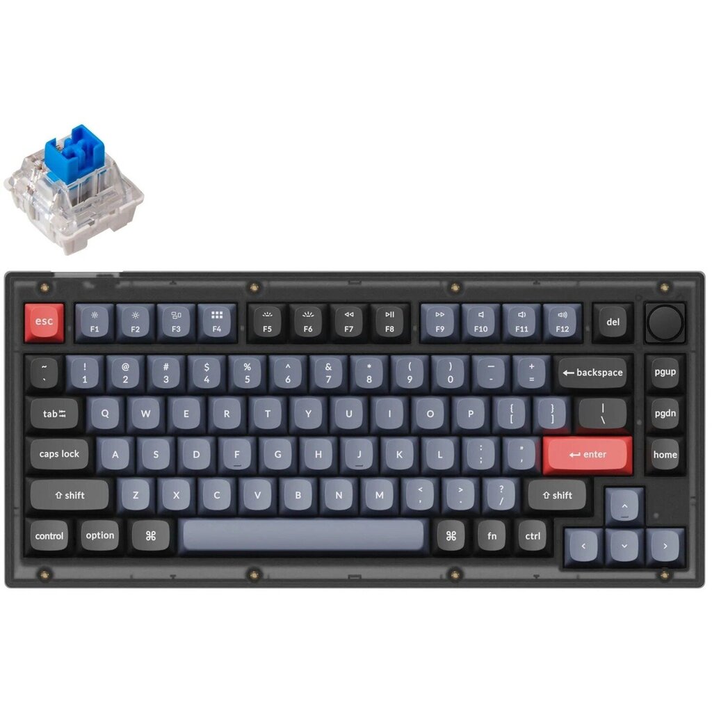 Keychron V4, Keychron K Pro Blue Switch, Frosted Black, US hinta ja tiedot | Näppäimistöt | hobbyhall.fi