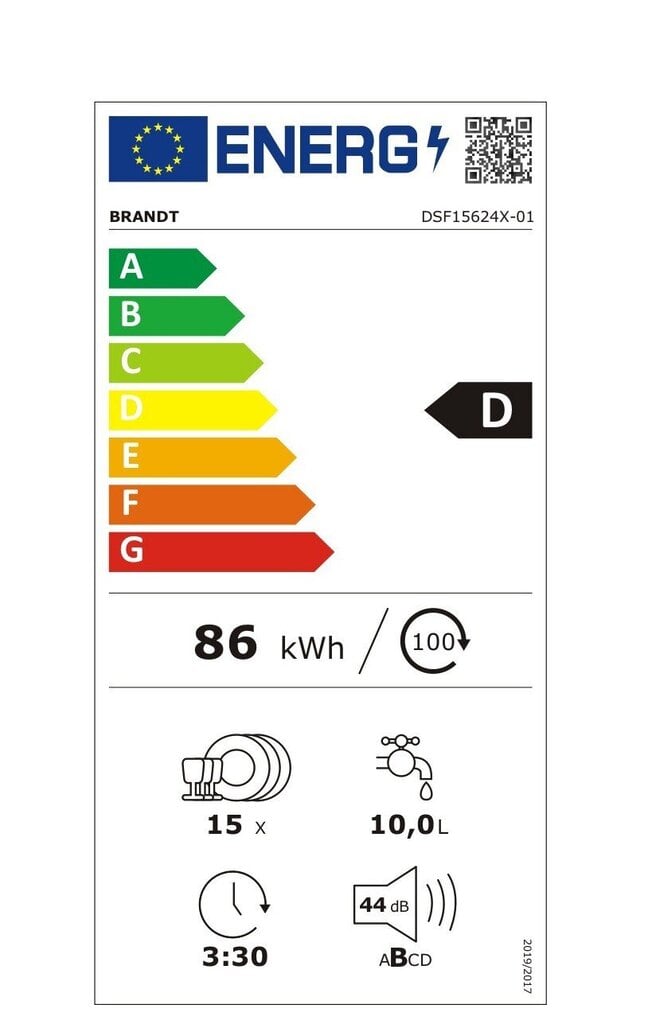 Brandt DSF15624X hinta ja tiedot | Astianpesukoneet | hobbyhall.fi