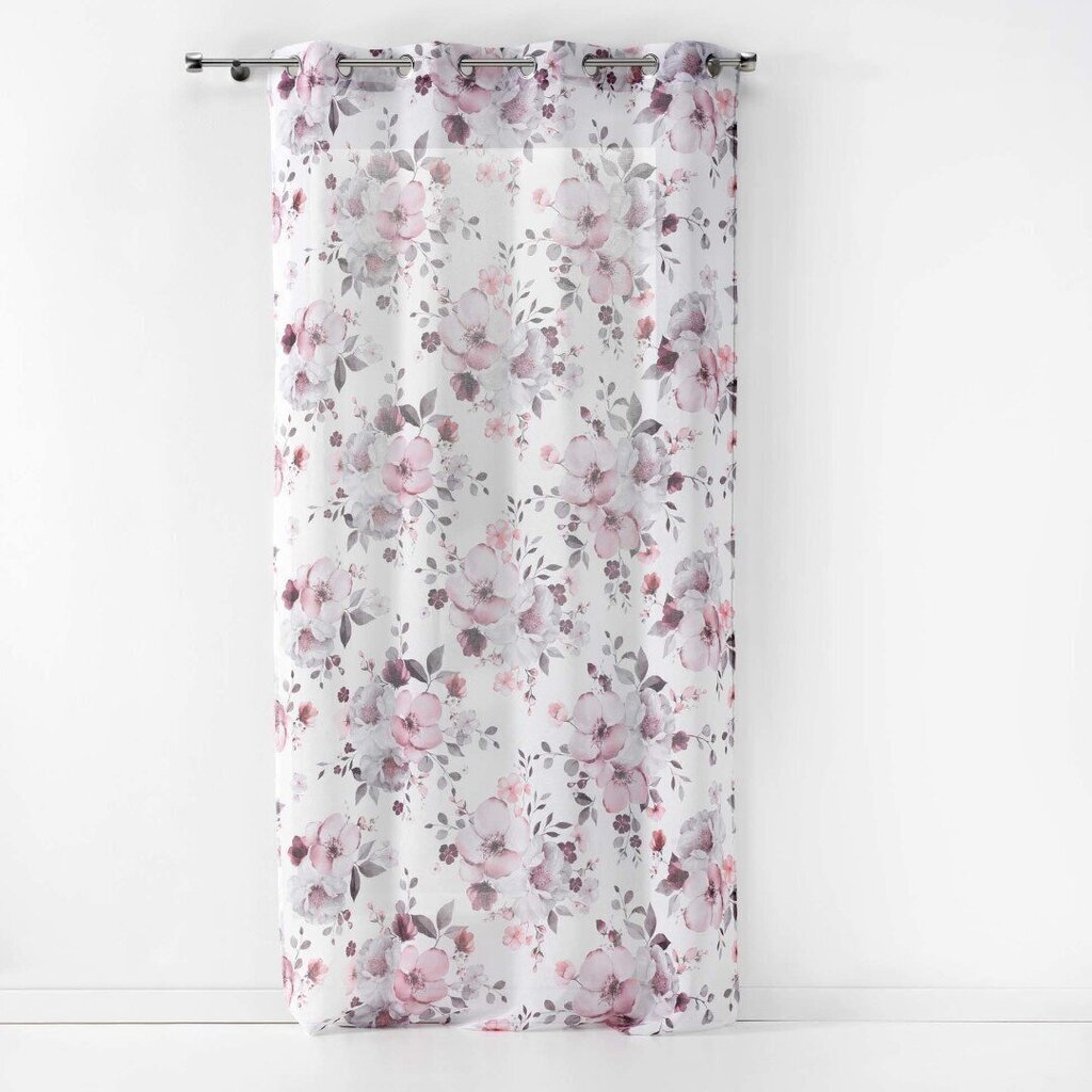 Verho Velvet Flower, valkoinen-violetti, 140 x 280 cm, 1kpl. hinta ja tiedot | Verhot | hobbyhall.fi