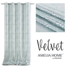 AmeliaHome Curtain Velvet Silver Leaves hinta ja tiedot | Verhot | hobbyhall.fi