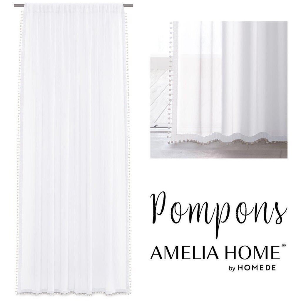 AmeliaHome Verho Pompons hinta ja tiedot | Verhot | hobbyhall.fi