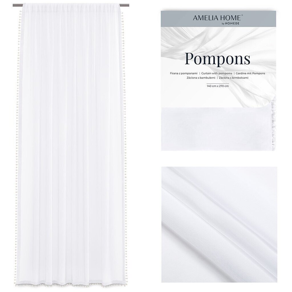 AmeliaHome Verho Pompons hinta ja tiedot | Verhot | hobbyhall.fi