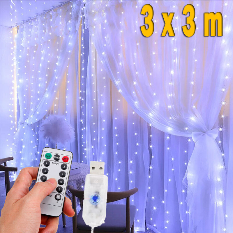 LED-nauha, valkoinen, 3m x 3m hinta ja tiedot | Jouluvalot | hobbyhall.fi