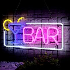 LED-neonkirjoitus "BAR", 42cmx25cm hinta ja tiedot | Sisustustuotteet | hobbyhall.fi