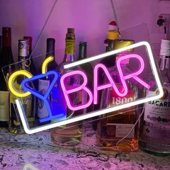 LED-neonkirjoitus "BAR", 42cmx25cm hinta ja tiedot | Sisustustuotteet | hobbyhall.fi