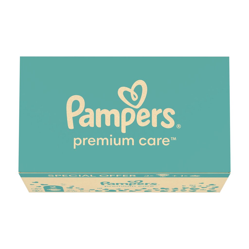 Vaipat Pampers Premium Care, koko 2 4-8 kg, 136 kpl. + LAHJA Harmonie Aqua 48 -lautasliinat vauvoille hinta ja tiedot | Vaipat | hobbyhall.fi