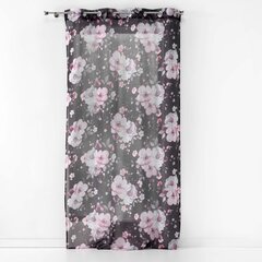 Velvet Flower -verho, musta-vaaleanpunainen, 140 x 280 cm hinta ja tiedot | Verhot | hobbyhall.fi