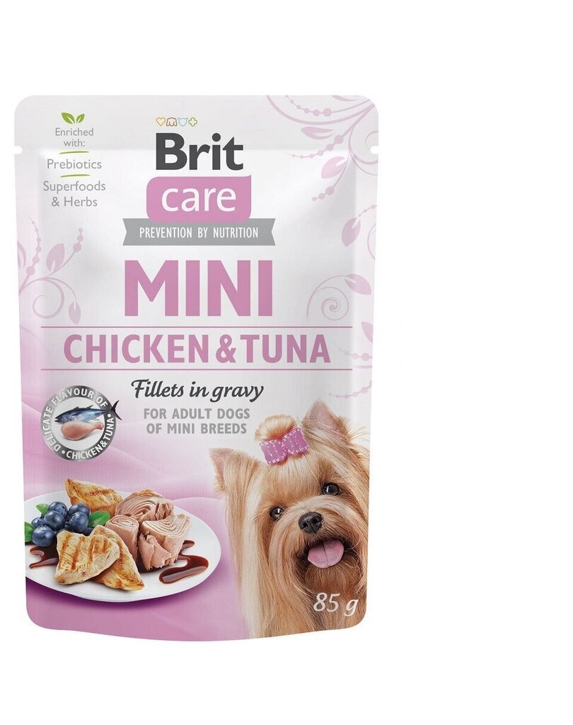 Brit Care Care Mini -märkäruokapakkaus aikuisille pienirotuisille koirille, kana ja tonnikala, 24 x 85 g hinta ja tiedot | Koiran märkäruoka | hobbyhall.fi