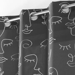 Arty Line -verho, tummanharmaa, 140 x 260 cm, 1 kpl hinta ja tiedot | Verhot | hobbyhall.fi