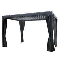 Huvimaja MIRADOR 3x4xH2,5m verhoilla, tummanharmaa hinta ja tiedot | Puutarhapaviljongit | hobbyhall.fi