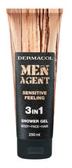 Dermacol Suihkugeeli miehille 3 in 1 Sensitive Feeling Men Agent (suihkugeeli) 250 ml hinta ja tiedot | Suihkusaippuat ja suihkugeelit | hobbyhall.fi