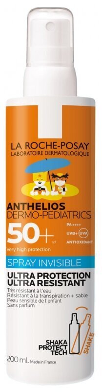 La Roche Posay aurinkosuojasuihke lapsille SPF50 + Anthelios Dermo-Pediatrics (Invisible Spray) 200 ml hinta ja tiedot | Aurinkovoiteet | hobbyhall.fi