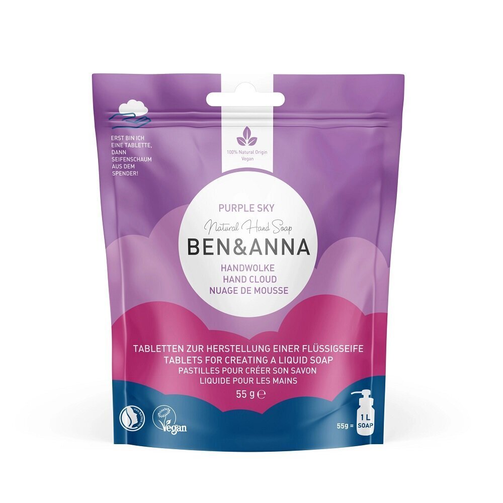 Ben&Anna Natural Hand Soap käsisaippua tabletteina Purple Sky 10 kpl hinta ja tiedot | Saippuat | hobbyhall.fi
