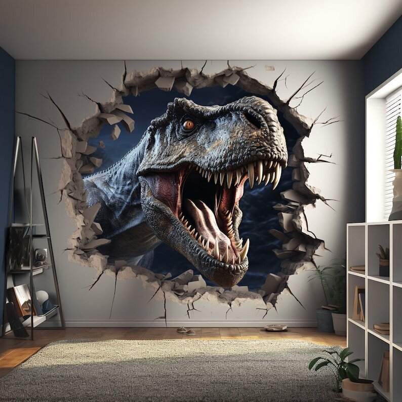 Seinätarra 3D dinosaurukset - 100x100 hinta ja tiedot | Sisustustarrat | hobbyhall.fi