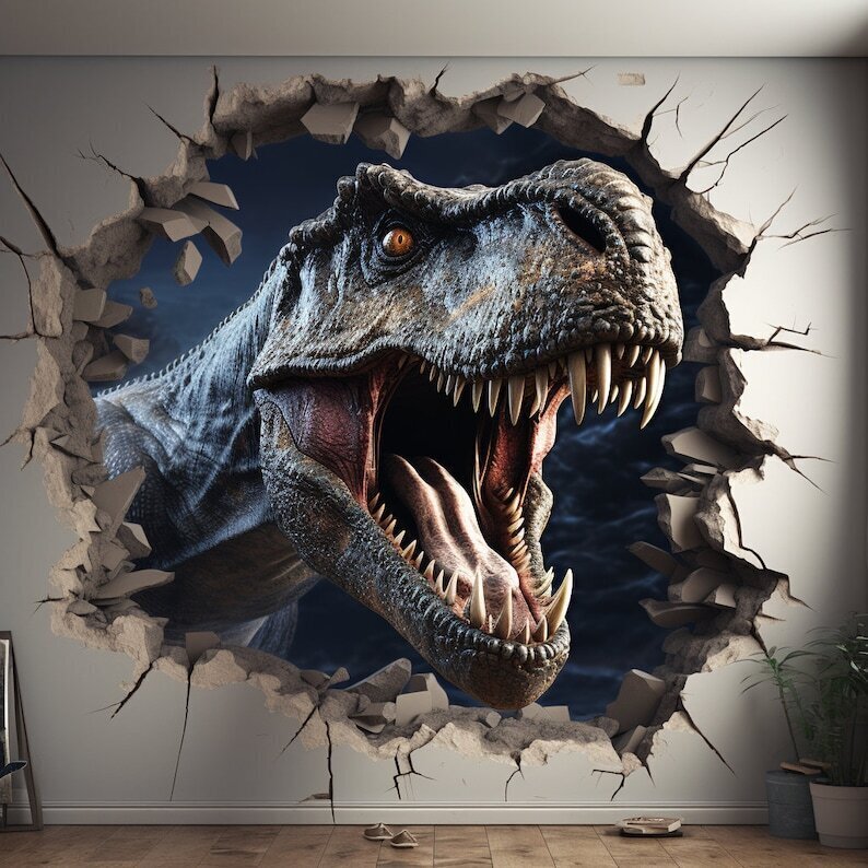 Seinätarra 3D dinosaurukset - 100x100 hinta ja tiedot | Sisustustarrat | hobbyhall.fi