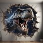 Seinätarra 3D dinosaurukset - 100x100 hinta ja tiedot | Sisustustarrat | hobbyhall.fi