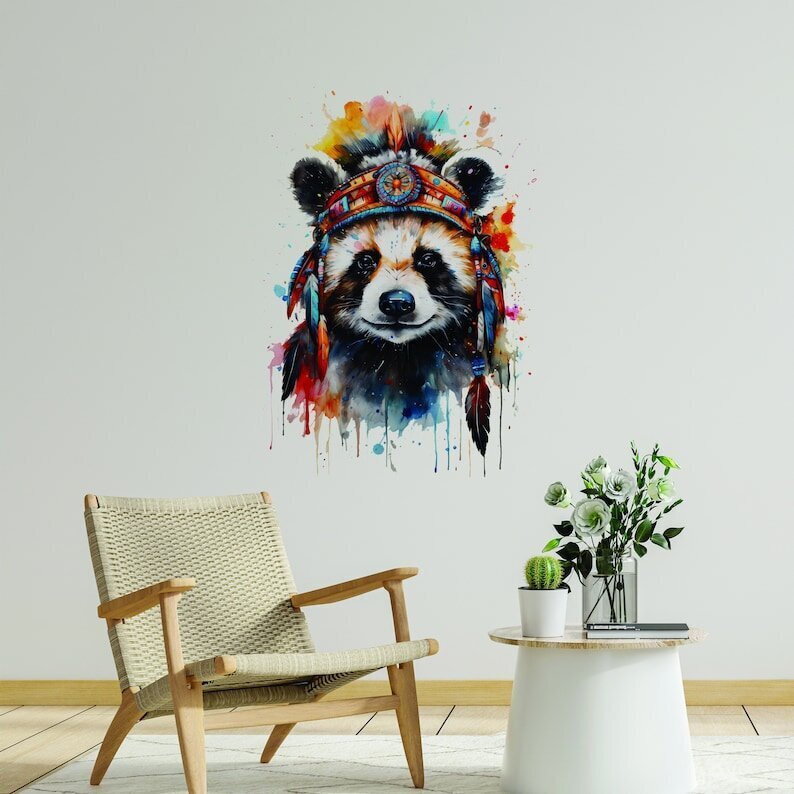 Seinätarra panda karhu - 80 x 60 cm hinta ja tiedot | Sisustustarrat | hobbyhall.fi