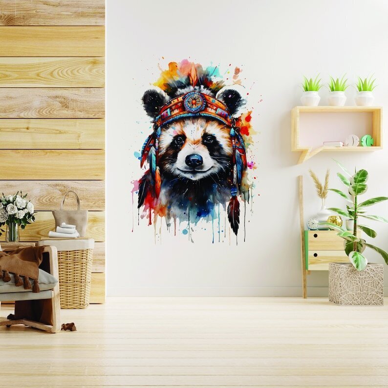 Seinätarra panda karhu - 80 x 60 cm hinta ja tiedot | Sisustustarrat | hobbyhall.fi