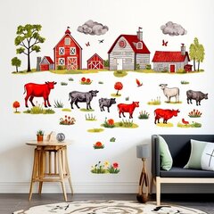 Seinätarrat maatila vesivärieläimet - 130 x 130 cm hinta ja tiedot | Sisustustarrat | hobbyhall.fi