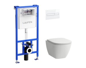 Laufen wc-setti kipsikehyksellä, hitaasti liikkuvalla kannella ja valkoisella avaimella hinta ja tiedot | WC-istuimet | hobbyhall.fi