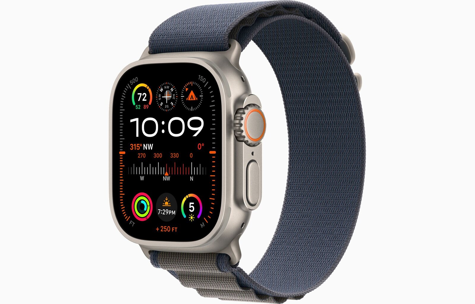 Apple Watch Ultra 2 GPS + Cellular, 49mm Titanium Case with Blue Alpine Loop - Medium MREP3UL/A hinta ja tiedot | Älykellot | hobbyhall.fi