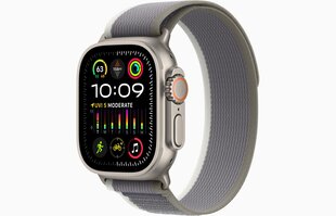 Apple Watch Ultra 2 GPS + Cellular, 49mm Titanium Case with Green/Grey Trail Loop - S/M MRF33UL/A hinta ja tiedot | Älykellot | hobbyhall.fi