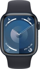 Apple Watch Series 9 GPS 41mm Midnight Aluminium Case with Midnight Sport Band - M/L - MR8X3ET/A hinta ja tiedot | Älykellot | hobbyhall.fi