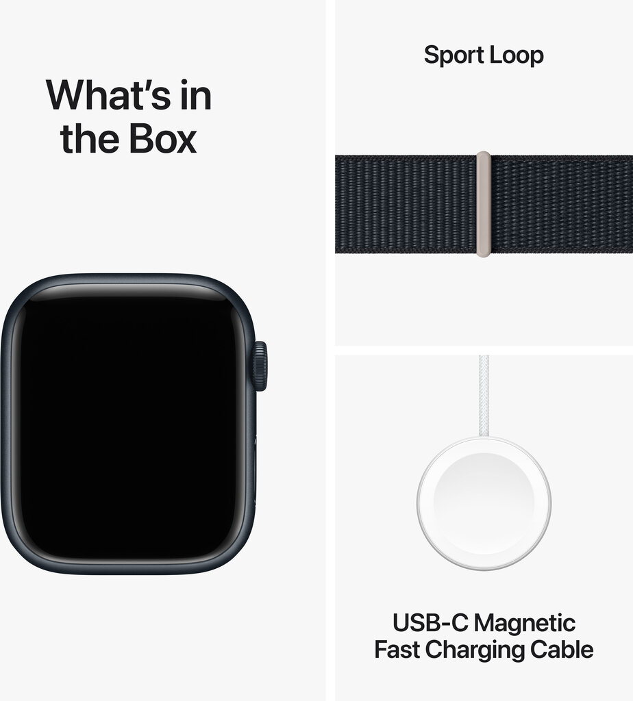 Apple Watch Series 9 GPS 41mm Midnight Aluminium Case with Midnight Sport Loop MR8Y3ET/A hinta ja tiedot | Älykellot | hobbyhall.fi