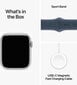 Apple Watch Series 9 GPS 45mm Silver Aluminium Case with Storm Blue Sport Band - S/M MR9D3ET/A hinta ja tiedot | Älykellot | hobbyhall.fi