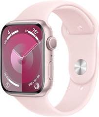 Apple Watch Series 9 GPS 45mm Pink Aluminium Case with Light Pink Sport Band - S/M MR9G3ET/A hinta ja tiedot | Älykellot | hobbyhall.fi