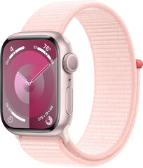 Apple Watch Series 9 GPS 45mm Pink Aluminium Case with Light Pink Sport Loop MR9J3ET/A hinta ja tiedot | Älykellot | hobbyhall.fi