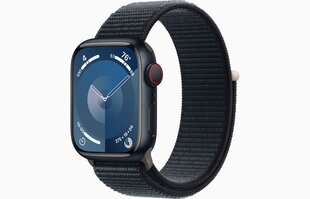 Apple Watch Series 9 GPS + Cellular 41mm Midnight Aluminium Case with Midnight Sport Loop MRHU3ET/A hinta ja tiedot | Älykellot | hobbyhall.fi