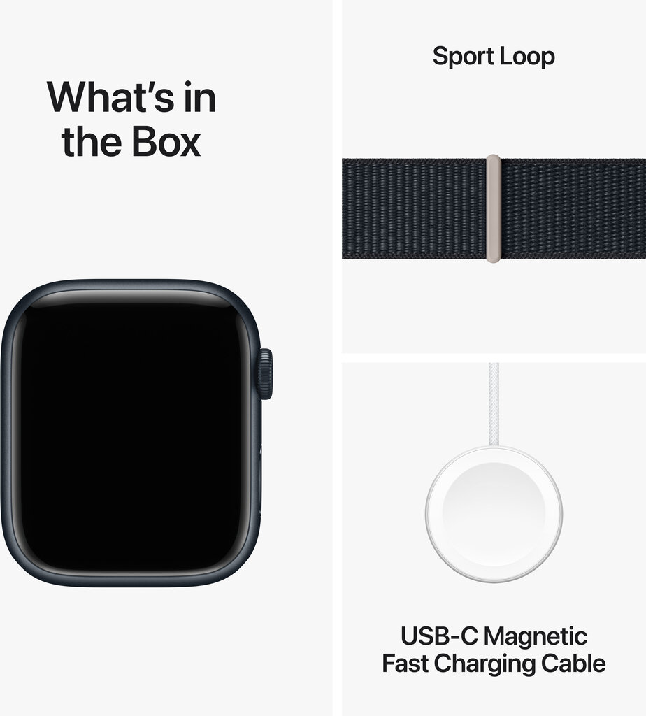 Apple Watch Series 9 GPS + Cellular 41mm Midnight Aluminium Case with Midnight Sport Loop MRHU3ET/A hinta ja tiedot | Älykellot | hobbyhall.fi