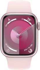 Apple Watch Series 9 GPS + Cellular 41mm Pink Aluminium Case with Light Pink Sport Band - M/L MRJ03ET/A hinta ja tiedot | Älykellot | hobbyhall.fi