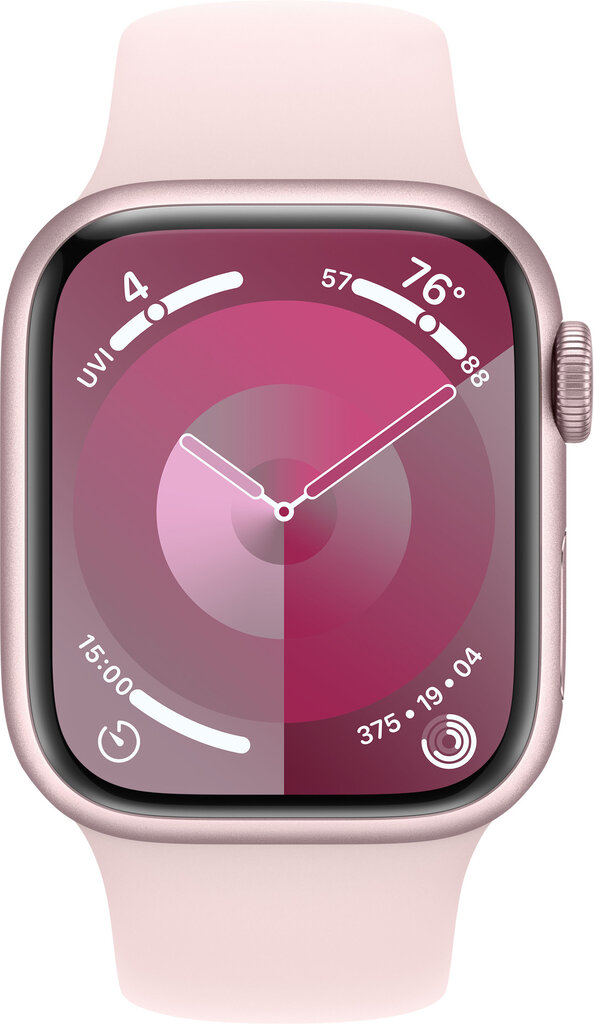 Apple Watch Series 9 GPS + Cellular 41mm Pink Aluminium Case with Light Pink Sport Band - M/L MRJ03ET/A hinta ja tiedot | Älykellot | hobbyhall.fi