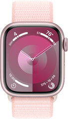 Apple Watch Series 9 GPS + Cellular 41mm Pink Aluminium Case with Light Pink Sport Loop MRJ13ET/A hinta ja tiedot | Älykellot | hobbyhall.fi