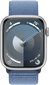 Apple Watch Series 9 GPS + Cellular 45mm Silver Aluminium Case with Winter Blue Sport Loop MRMJ3ET/A hinta ja tiedot | Älykellot | hobbyhall.fi