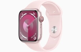 Apple Watch Series 9 GPS + Cellular 45mm Pink Aluminium Case with Light Pink Sport Band - M/L MRML3ET/A hinta ja tiedot | Älykellot | hobbyhall.fi