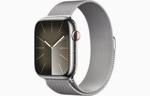 Apple Watch Series 9 GPS + Cellular 45mm Silver Stainless Steel Case with Silver Milanese Loop - MRMQ3ET/A hinta ja tiedot | Älykellot | hobbyhall.fi