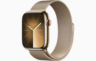 Apple Watch Series 9 GPS + Cellular 45mm Gold Stainless Steel Case with Gold Milanese Loop - MRMU3ET/A hinta ja tiedot | Älykellot | hobbyhall.fi