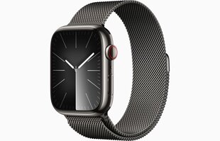 Apple Watch Series 9 GPS + Cellular 45mm Graphite Stainless Steel Case with Graphite Milanese Loop - MRMX3ET/A hinta ja tiedot | Älykellot | hobbyhall.fi