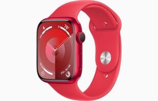 Apple Watch Series 9 GPS 41mm (PRODUCT)RED Aluminium Case with (PRODUCT)RED Sport Band - S/M - MRXG3ET/A hinta ja tiedot | Älykellot | hobbyhall.fi