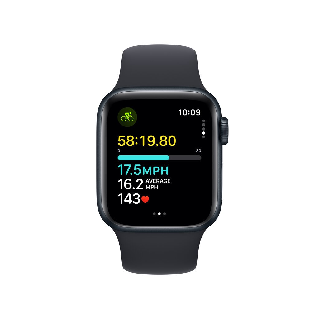 Apple Watch SE GPS 40mm Midnight Aluminium Case with Midnight Sport Band - S/M - MR9X3ET/A hinta ja tiedot | Älykellot | hobbyhall.fi