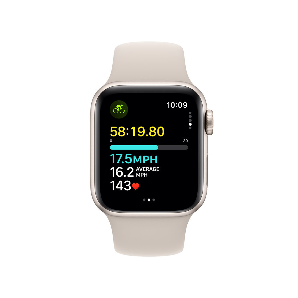 Apple Watch SE GPS + Cellular 40mm Starlight Aluminium Case with Starlight Sport Band - S/M - MRFX3ET/A hinta ja tiedot | Älykellot | hobbyhall.fi