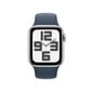 Apple Watch SE GPS + Cellular 40mm Silver Aluminium Case with Storm Blue Sport Band - S/M - MRGJ3ET/A hinta ja tiedot | Älykellot | hobbyhall.fi