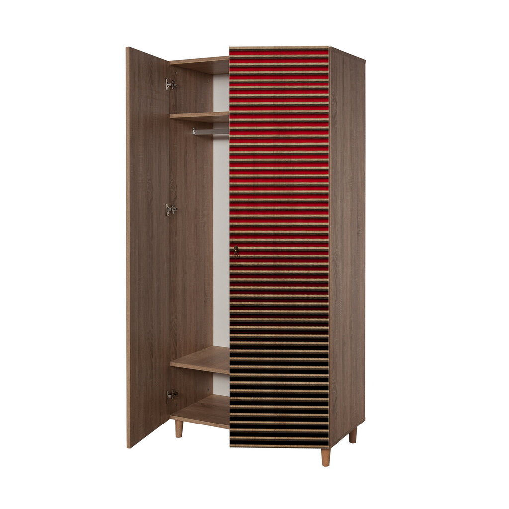 Kalune Design Wardrope 869 (IV), vaatekaappi, 90 cm, tammen värinen hinta ja tiedot | Kaapit | hobbyhall.fi