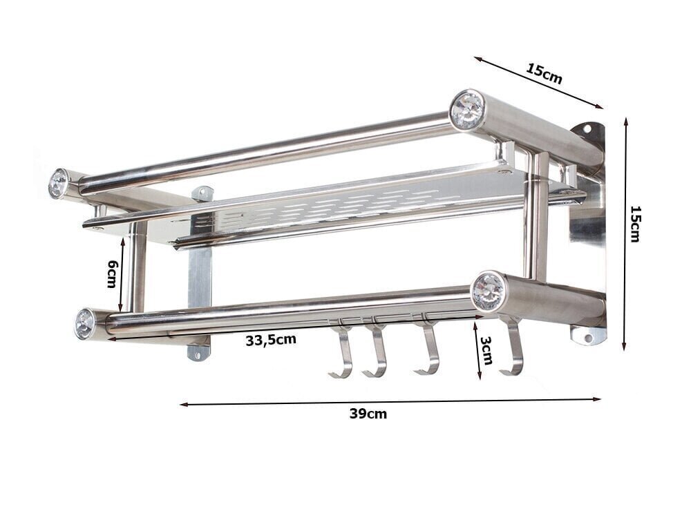 Vr Hanging Shelf-1-botnegsz-botpdckh hinta ja tiedot | Kylpyhuoneen sisustus | hobbyhall.fi