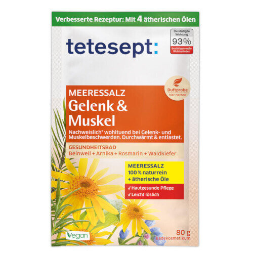 Tetesept Hello kylpysuola Lihakset ja nivelet 80 g hinta ja tiedot | Suihkusaippuat ja suihkugeelit | hobbyhall.fi