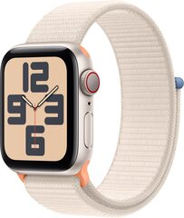 Apple Watch SE GPS + Cellular 40mm Starlight Aluminium Case with Starlight Sport Loop - MRG43ET/A hinta ja tiedot | Älykellot | hobbyhall.fi