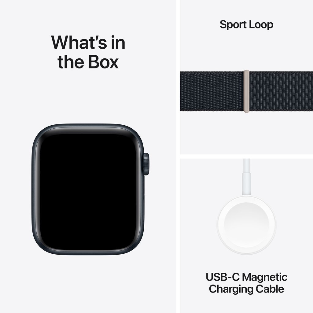 Apple Watch SE GPS 44mm Midnight Aluminium Case with Midnight Sport Loop - MREA3ET/A hinta ja tiedot | Älykellot | hobbyhall.fi